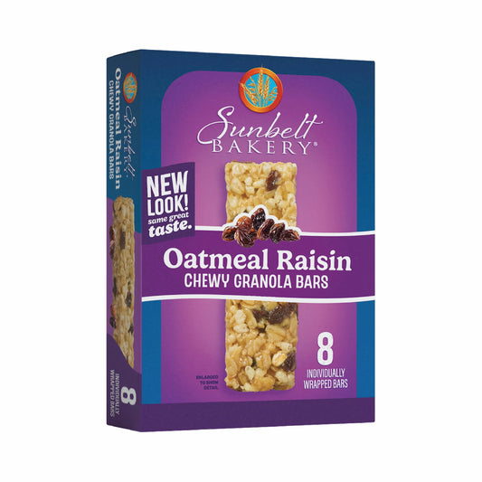 Oatmeal Raisin Chewy Granola Bars (1 Carton, 8 Bars) Made with SIMPLE GRANOLA ® Brand Granola