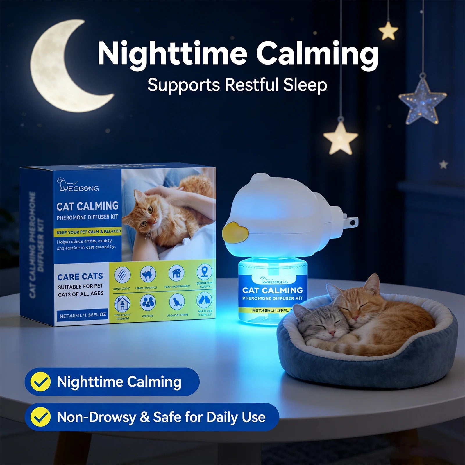 Cat Calming Pheromone Diffuser Kit Effectively Relieve Anxiety Help Pets Relaxing Long-Lasting Sedative Pet Cat Calming Solution