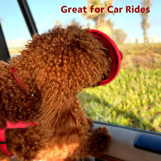 Portable Dog Lick Bowl, Dog Lick Mat for Anxiety, Dog Llck Pad to Help Calm Dog, Calming Aid for Dogs, Dog Car Anxiety Relief Dog Washing Distraction Device, Cherry Red