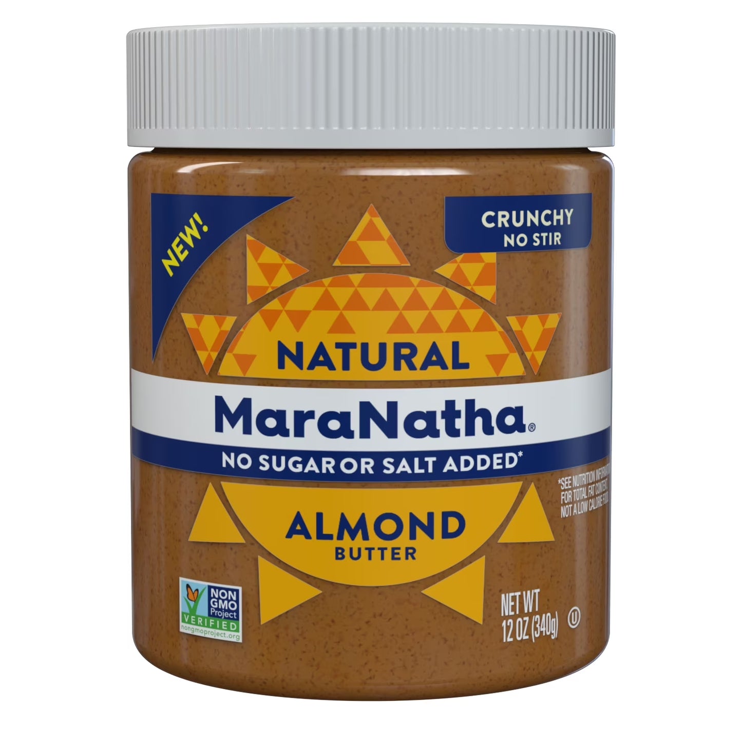 Natural No Sugar No Salt Crunchy Almond Butter, 12 Oz