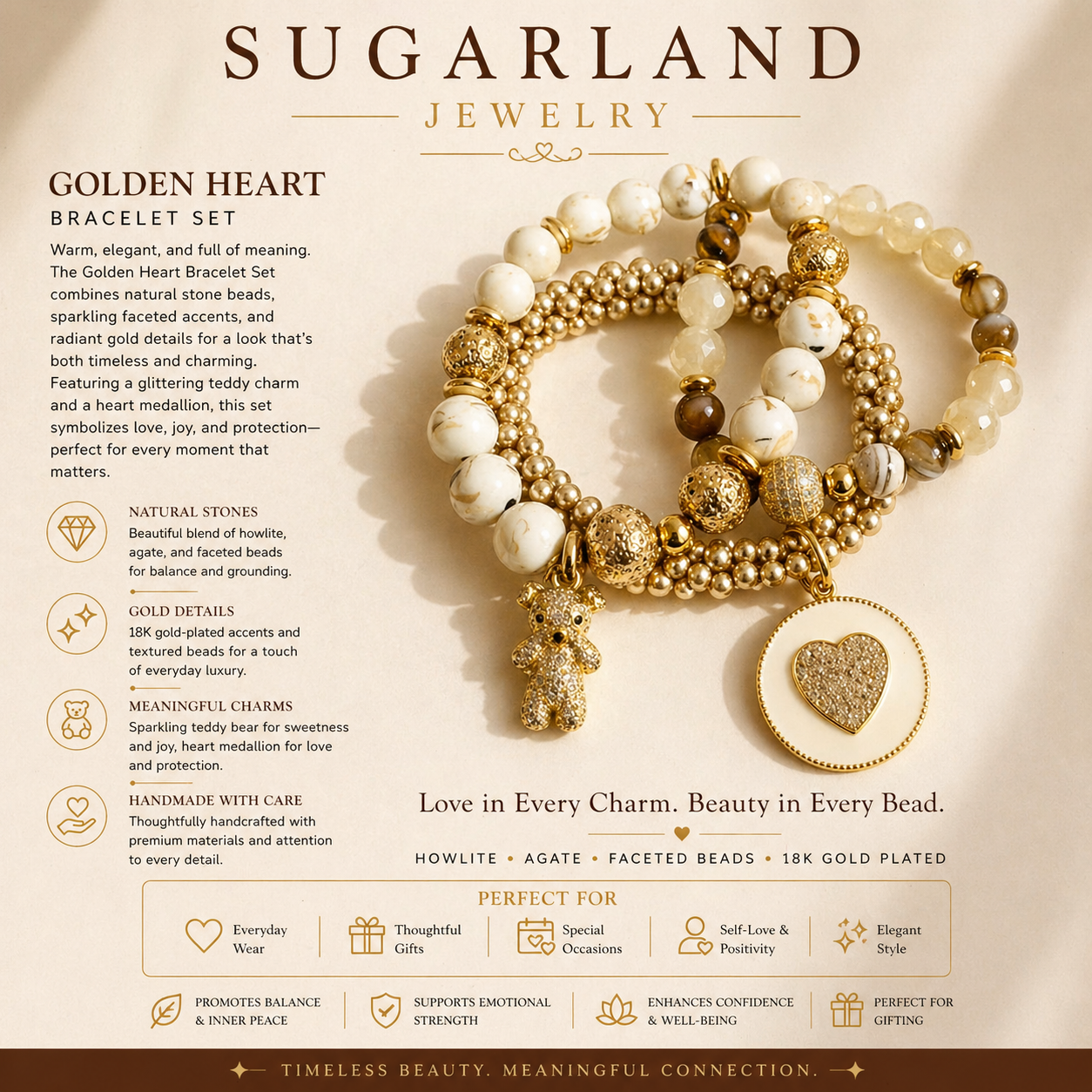 Ivory Luxe Charm Bracelet Set
