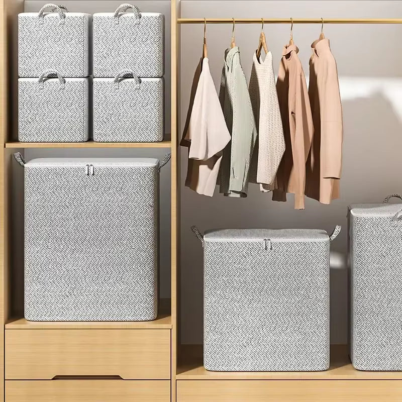Stereoscopic Storage Boxes Household Storage Boxes with Windows Organizing Boxes Fabric Foldable Large Capacity Closet Storage