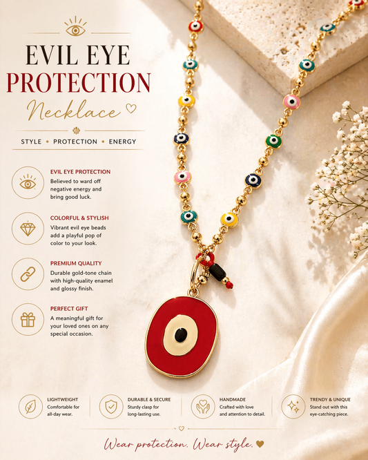 Evil Eye Charm Necklace – Colorful Protection Jewelry