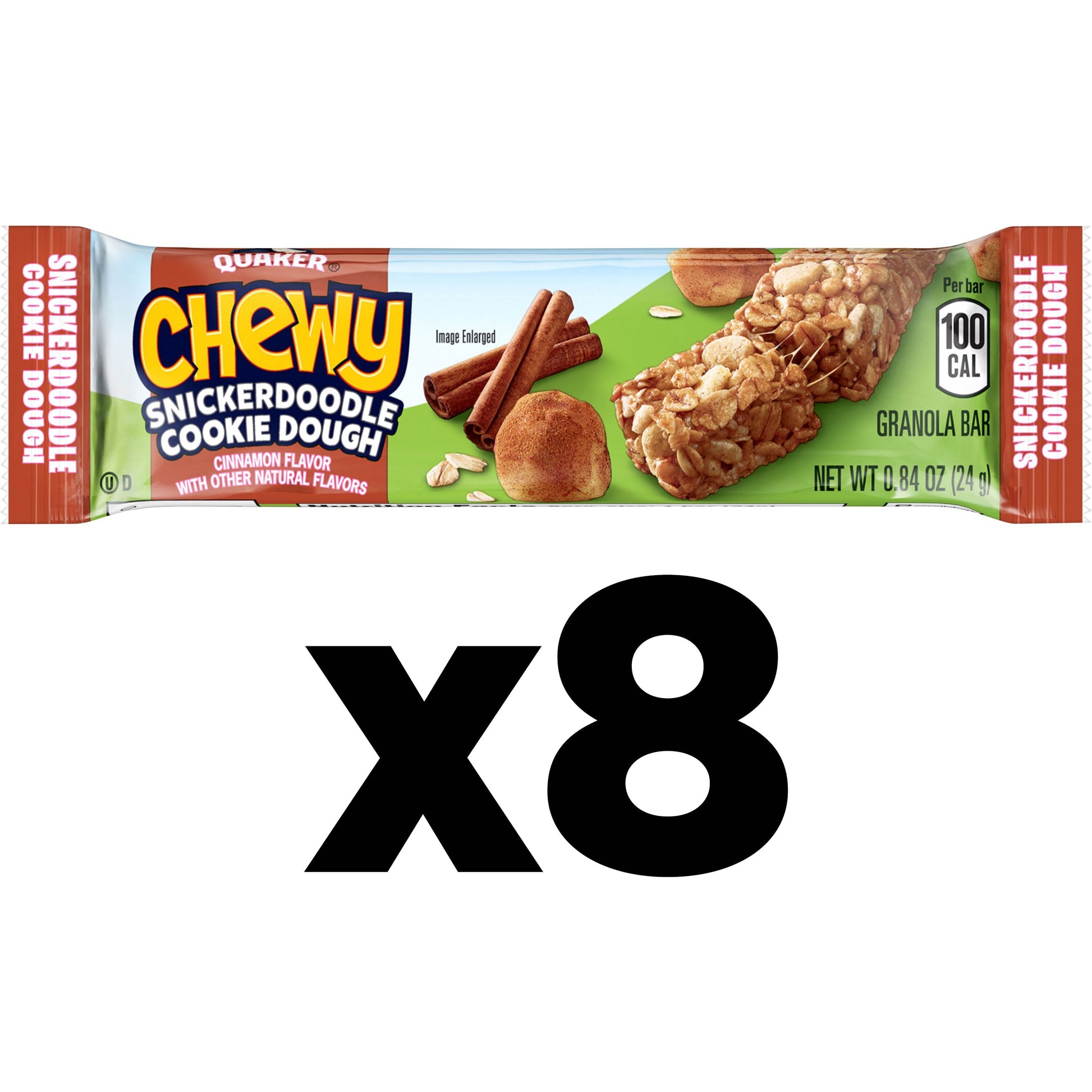 Chewy Granola Bars, Snickerdoodle, 0.84 Oz, 8 Count