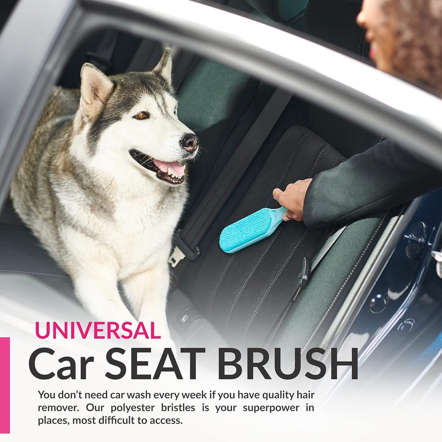 New Blue Self-Cleaning Double-Sided  for Couch, Furniture, Clothing, Car Seats, Carpet, Pet Bed - Dog & Cat Hair Remover, Fur & Lint Brush