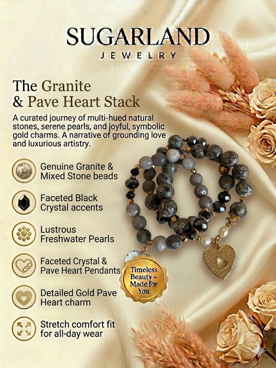 The Granite & Pave Heart Stack