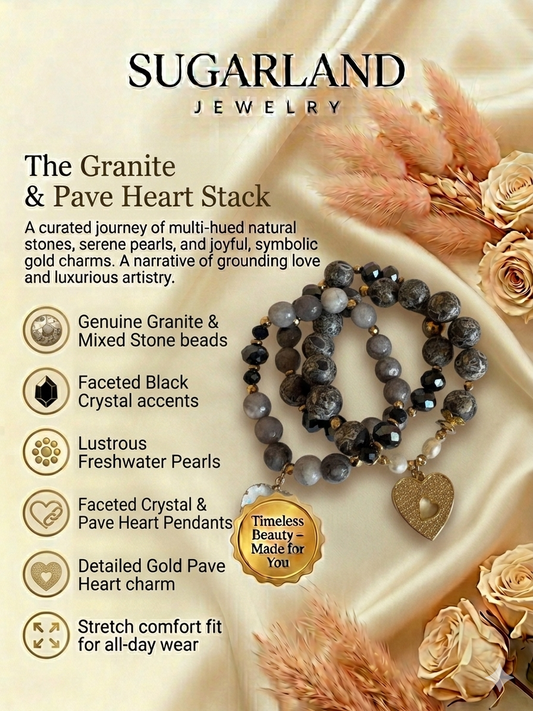 The Granite & Pave Heart Stack