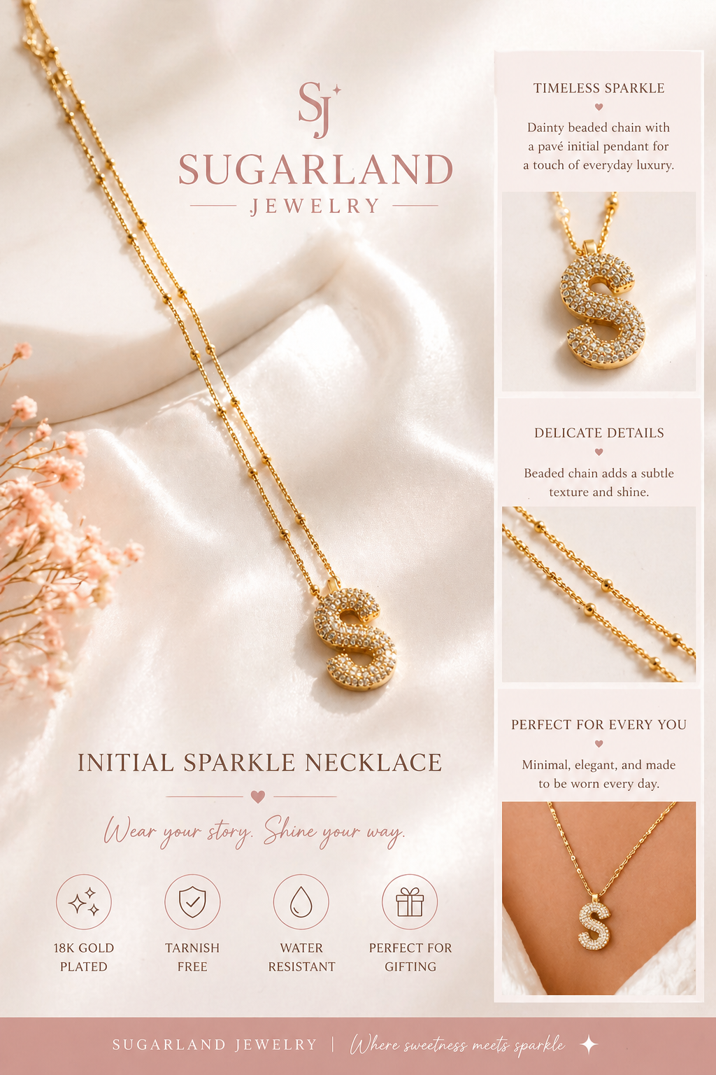 Initial Sparkle Necklace