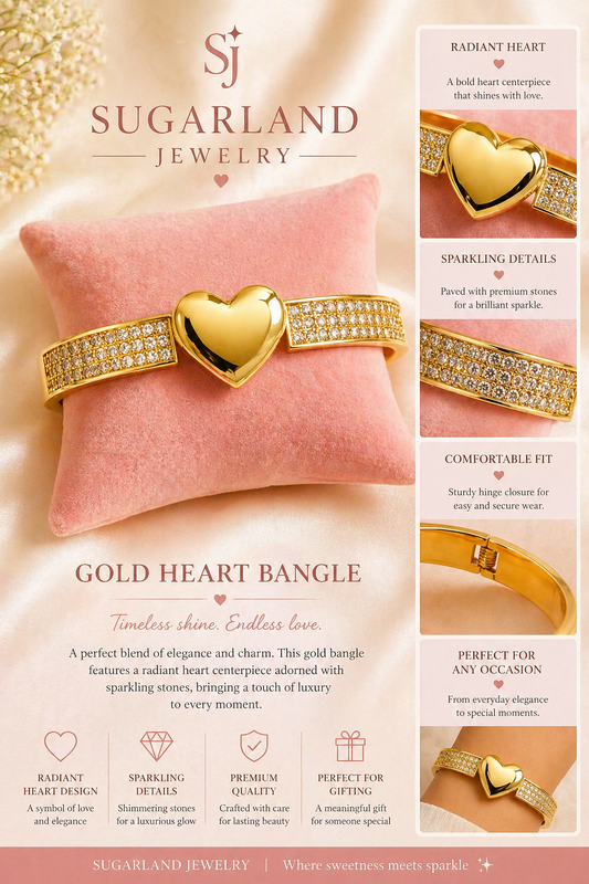 💛 Gold Heart Bangle