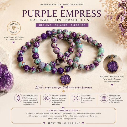 Purple Ocean Stone Bracelet Set