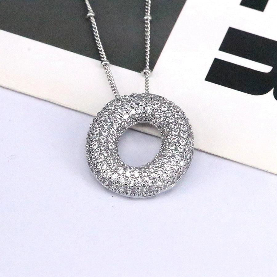 simple style classic style letter copper plating silver plated pendant necklace - Jewelry Trends USA
