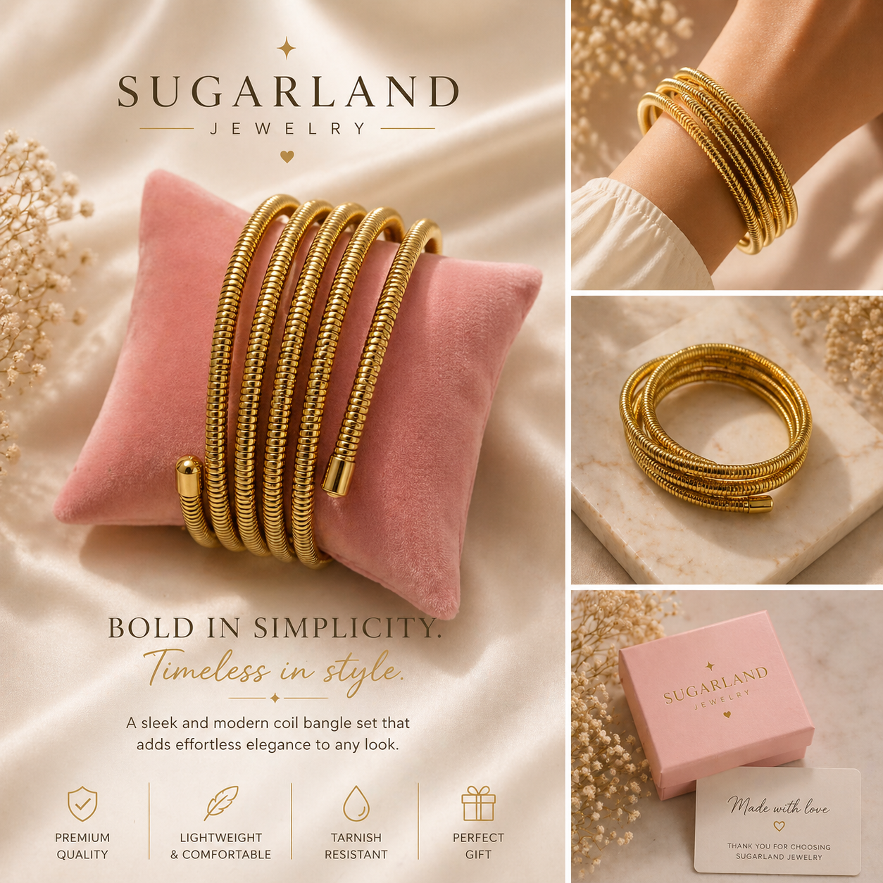 Luxe Coil Bangle Set
