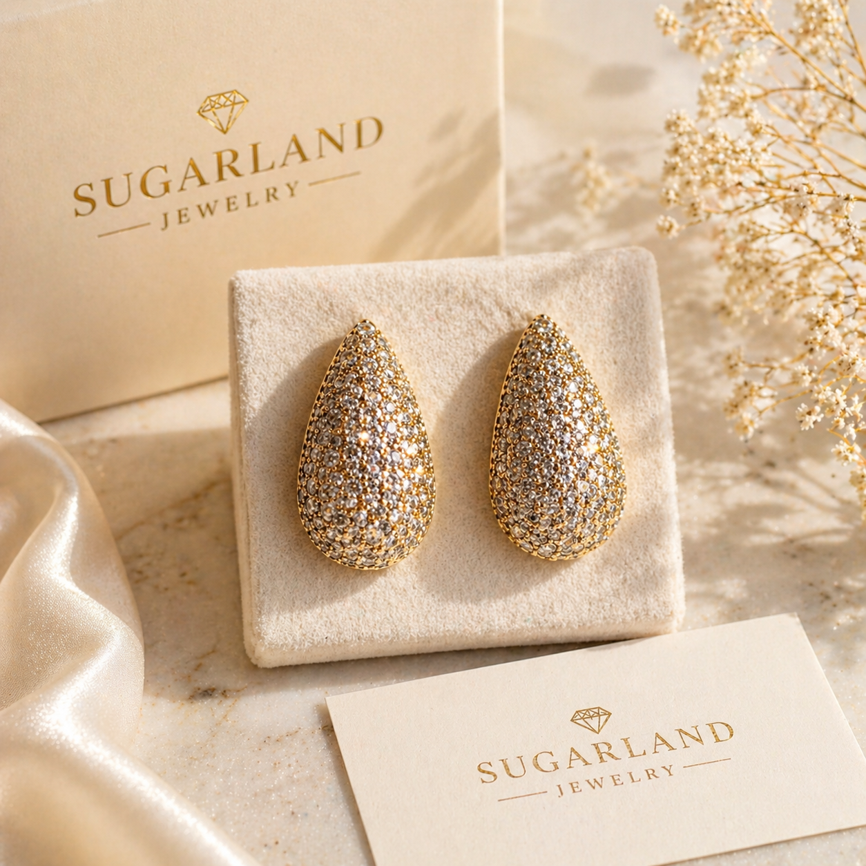 Golden Radiance Teardrop Earrings