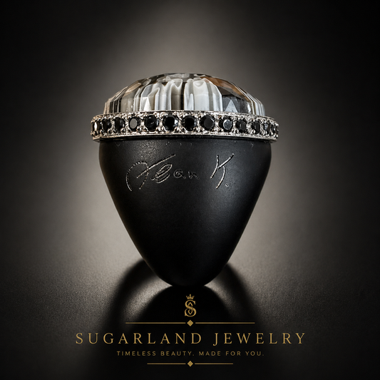 Obsidian Crown Statement Ring – Luxury Black Stone | SUGARLAND JEWELRY