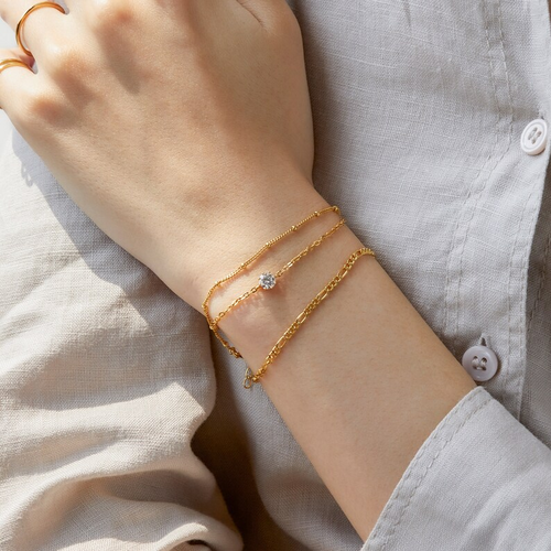 Rose Gold Bracelet - Satellite Chain Bracelet, Beaded Ball Bracelet, Dainty Jewelry