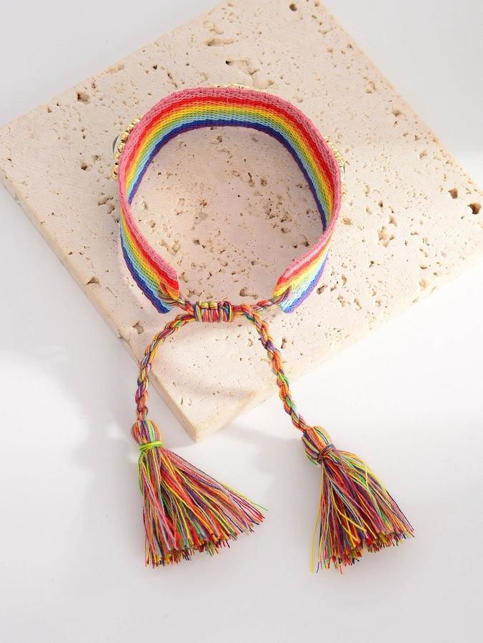 vacation simple style devil's eye rope handmade tassel braid women's bracelets - Jewelry Trends USA
