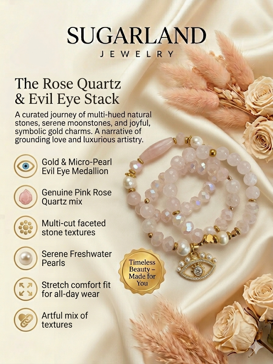 The Rose Quartz &amp; Evil Eye Stack