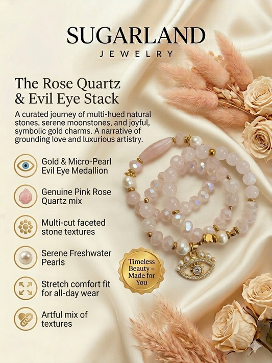 The Rose Quartz &amp; Evil Eye Stack