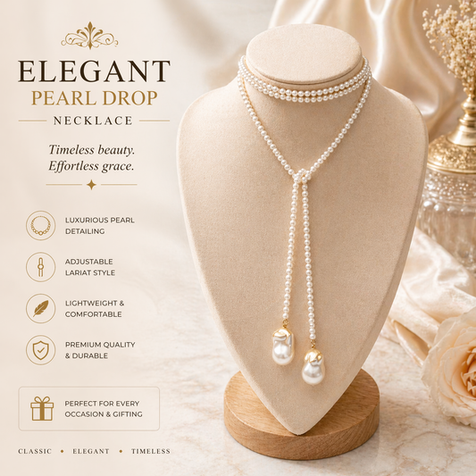 Elegant Pearl Drop Necklace